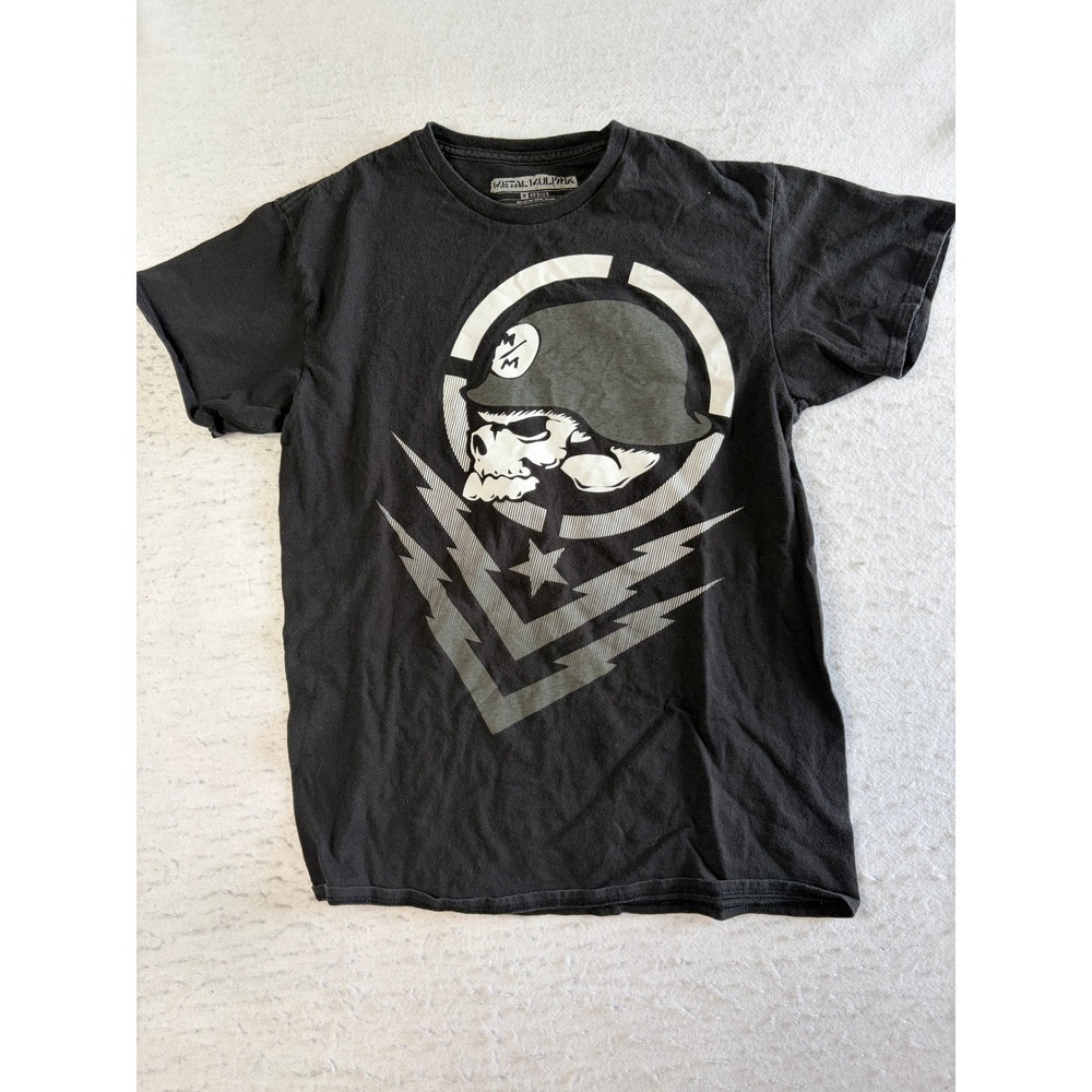 Metal Mulisha Graphic T-Shirt Mens Medium Black Skull Helmet Star Lightning